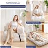 Mihtrov Divano Letto Pieghevole Mihtrov 80x80x61cm in Velluto con Cinghia a Scatto, Spugna ad Alta Densità Completamente Compressa, Adatto per Camera da Letto, Soggiorno e Piccoli Appartamenti