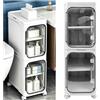 NONE Mobile da bagno a due ripiani, stretto, con ruote e ripiano rimovibile, unità di stoccaggio salvaspazio per il bagno, modello autoportante.