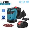 DWiusty Levigatrice orbitale a batteria, con 3 velocità, potenza di 190 W, per levigatura e lucidatura del legno, dotata di dischi abrasivi e compatibile con batterie Makita.