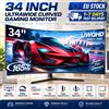 CRUA Monitor da gioco curvo ultra-wide Crua Gf340Csj da 34 pollici, pannello VA Uwqhd 3440×1440, frequenza di aggiornamento 165Hz, tecnologia Freesync, 178 ° Ampio angolo di visione, regolazione