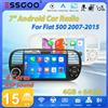 ESSGOO Autoradio Android 15 da 7" 4GB+64GB per Fiat 500 500C Abarth 2007-2015 con Carplay Wireless, Android Auto, GPS, Navi, RDS, FM, Wifi, Bluetooth, Mirror Link, Swc, Touchscreen, Lettore