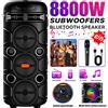 Xmebxpk Altoparlante Bluetooth portatile ad alta potenza, 8800 W, modello CBS-3031, ideale per feste, con Bluetooth 5.3, luci LED RGB, luci da DJ, tecnologia TWS, audio stereo wireless, altoparlante
