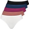 Nur Die Panty 5er Pack Damen Basic Unterwäsche Slips aus Feiner Baumwolle mit Elasthan - Hautfreundlich, Weich & Bequemet Bund Slip Donna (Pacco da 5)