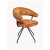 Kare Design Sedia girevole in ciniglia con braccioli Arabella - Arancione