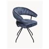 Kare Design Sedia girevole in ciniglia con braccioli Arabella - Blu
