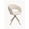 Kare Design Set di 2 sedie girevoli da pranzo imbottite fatte a mano con braccioli Gina - Beige