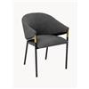 Kare Design Set di 2 sedie da pranzo in similpelle con braccioli Boulevard - Grigio