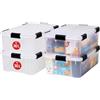 Iris Ohyama, Scatole Portaoggetti Ermetiche in Plastica, 30L, Set di 4, Trasparente, Coperchio Impermeabile, con Chiusura, Impilabile, Per Esterni, Garage, Vestiti, Antipolvere, Senza BPA, AT-LS