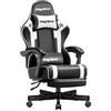 Riftracer Sedia da gaming, sedia da gioco, ergonomica, con poggiapiedi, poggiatesta e supporto lordosi, regolabile in altezza, imbottita, 260 kg
