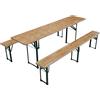 Juskys Set da giardino 3 pezzi, tavolo da birra pieghevole 220 cm e panche in legno di abete, finitura naturale, per tende da festa e uso esterno