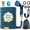 Zippicks Tubo Acqua Giardino 15 Metri,Tubo Estensibile per Giardino,Tubo Irrigazione | Con Pistola a Spruzzo a 10 Funzioni, Canna per Irrigazione con Adattatori da 1/2" e 3/4" per Innaffiare,Giardinaggio