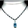 PNG Collana Con Zircone E Zaffiro Swiss Blue Topaz In Argento 925 17 In Fatto A Mano