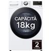 LG RH18U8AVCW Asciugatrice A Libera Installazione 18 Kg, Pompa Di Calore, Dual Inverter, Motore Direct Drive, AI Dry, Wi-Fi, Classe D, Bianca
