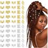 FIQLUL 100 Pezzi Accessori per Capelli, Anelli e Gioielli per Treccine e Dreadlocks, Clip e Anellini a Spirale Oro e Argento per Decorazioni Capelli Donna, Set in Lega per Acconciature Hip Hop