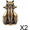 Confezione da 2-6 statuette di gatti in ottone, design creativo, statuette