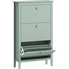 HOMCOM Scarpiera Slim 3 Cassetti per 21 Paia di Scarpe Taglia EU44 e Ripiani Regolabili, 80x24x131cm, Verde | Aosom Italy