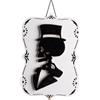 CARNIVAL TOYS Decorazione scheletro d'appendere in mdf h.cm.23x15 con cartellino/etichetta
