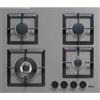 Elleci Piano Cottura a Gas Da Incasso Plano 60 PGSP60148WS 4 Fuochi Wok 4 kW Griglie in Ghisa Finitura Cemento 60 cm