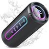 Selius Altoparlante Bluetooth portatile da 25W - Audio stereo surround - Batteria a lunga durata (24 ore) - Illuminazione RGB