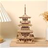 Sonstige Puzzle in legno 3D, pagoda, kit di modellismo, tempio giapponese, 196 pezzi