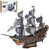 Sonstige Puzzle in legno 3D, nave pirata, modello di barca a vela vintage, kit di montaggio per adulti, 371 pezzi