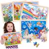 Sonstige Puzzle in legno per bambini dai 3 anni in su, set da 4 pezzi: unicorno, sirena, principessa, fata, con 24 pezzi ciascuno
