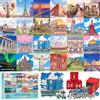 Sonstige Calendario dell'Avvento con puzzle, raffigurante monumenti famosi in tutto il mondo, 1008 pezzi, dimensioni 70x50 cm, 24 giorni, regalo di Natale per ragazzi e ragazze