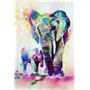 Sonstige Puzzle da 1000 pezzi, con immagine di un elefante colorato, realizzato in legno