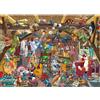 Sonstige Puzzle da 1000 pezzi per adulti, raffigurante una scena di una soffitta, con colori ciano, nero e rosso