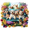Sonstige Puzzle in legno per adulti, motivo "cucciolo di cane in giardino", dimensioni 34 x 30,9 cm, realizzato in legno naturale