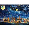 Sonstige Puzzle da 1000 pezzi per adulti, con immagini di "Luci cittadine e notti stellate", nei colori nero e azzurro chiaro