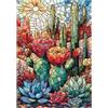 Sonstige Puzzle per adulti, motivo: cactus con vetrate colorate, 300 pezzi, dimensioni 38x26 cm