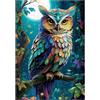 Sonstige Puzzle per adulti, "Gufo Mistico", 300 pezzi, dimensioni 38x26 cm, con tavola di legno colorata di 2 mm