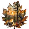 Sonstige Puzzle in legno per adulti, orso bruno, tema autunnale, 155 pezzi, confezione regalo