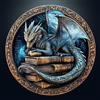 Sonstige Puzzle da 1000 pezzi, motivo drago, colori blu, forma rotonda, per adulti