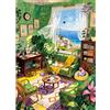 HUADADA Puzzle da 500 pezzi per adulti, raffigurante una casetta verde, con stampa opaca, delicata per gli occhi, dimensioni 49x35 cm