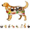 Sonstige Puzzle in legno per adulti, tema: cani in cucina, 135 pezzi, confezione regalo, formato grande