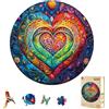 Sonstige Puzzle in legno per adulti, motivo mandala a forma di cuore, 200 pezzi, confezione regalo, taglia media