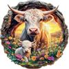 Sonstige Puzzle in legno a tema famiglia di bovini, 295 pezzi, dimensioni 34x34 cm