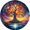 Sonstige Puzzle in legno per adulti, "Albero della vita", 300 pezzi, immagine "Notte stellata", dimensioni 34,5 x 34,5 cm