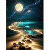 Sonstige Puzzle da 1000 pezzi, paesaggio marino sotto la luce della luna, dimensioni 70 x 50 cm