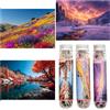Sonstige Mini-puzzle, 150 pezzi, confezione da 3. Motivi: montagne, lago, neve, fiori, paesaggio. Dimensioni: 15 x 10 cm