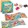 Sonstige Puzzle magnetici per bambini, set da 2, con 25-30-42 pezzi, a tema dinosauri e mezzi di trasporto, adatti a bambini dai 3 anni in su