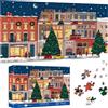 Sonstige Puzzle da 1000 pezzi, tema "Londra, strade natalizie", forma speciale, dimensioni 41x80 cm. Puzzle classico per adulti, puzzle molto difficile