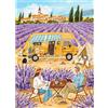 Sonstige Puzzle da 1000 pezzi, per adulti, raffigurante "Giorni in Provenza": acquerello, campeggio, campi di lavanda, Francia