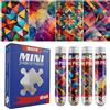 Sonstige Mini puzzle, confezione da 4, 150 pezzi. Motivi geometrici. Puzzle da viaggio, decorazione per la casa. Geometrie colorate