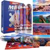 Sonstige Mini-puzzle, confezione da 4, 150 pezzi, paesaggio montano, puzzle da viaggio, decorazione per la casa, paesaggio naturale
