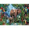 Sonstige Puzzle da 1000 pezzi, adulti, con immagine di un elefante, un pappagallo e una foresta pluviale, dimensioni 70 x 50 cm