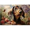 Sonstige Puzzle da 300 pezzi raffigurante un cucciolo di bassotto in giardino, dimensioni 38x26 cm, realizzato in legno
