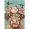 Sonstige Puzzle da 300 pezzi per adulti, raffigurante una mucca da montagna e colibrì, dimensioni 38x26 cm